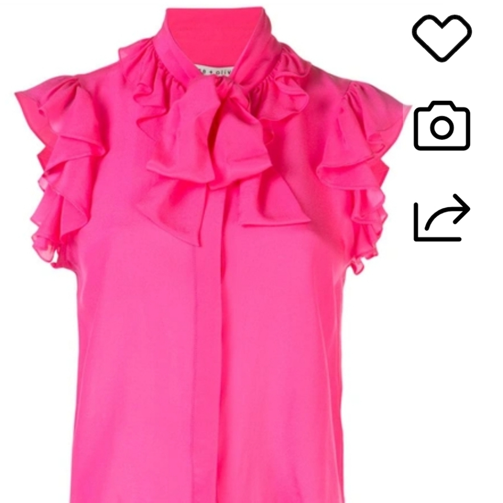 Pink Alice And Olivia Ruffled Blouse